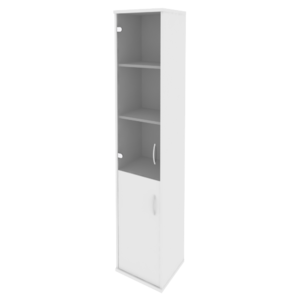 Дверь Шкаф RIVA высокий узкий левый(1низкая дверь ЛДСП,1средняя дверь стекло)А.СУ-1.2 Л 404х365х1980